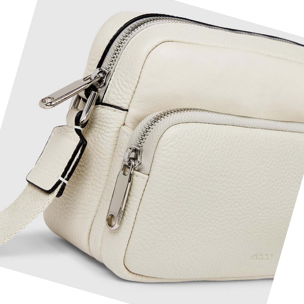 Women's Ecco Textureblock Camera Shoulder Bags White | Canada 384LIS